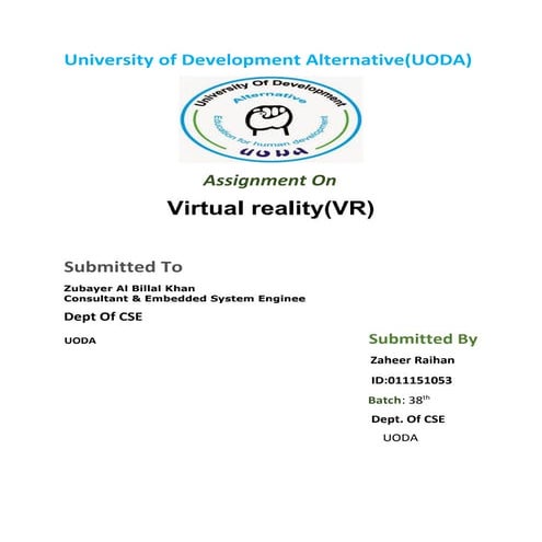 Virtual reality(vr) assignment