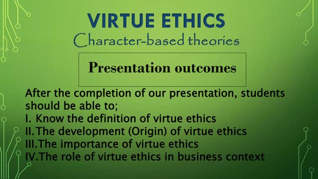 Virtue ethics powerpoint slide