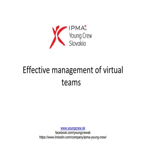 Effective Management of Virtual teams workshop