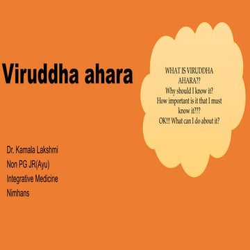 Dietetics in Ayurveda - Viruddha ahara