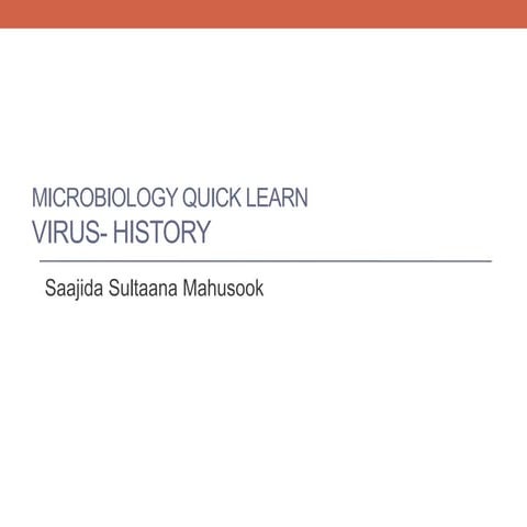 History of virology