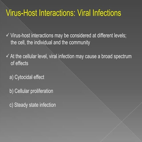 Virus host interactions