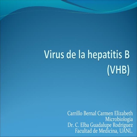 Virus de la hepatitis b | PPT