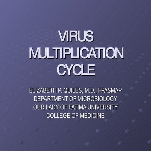 Virus multiplication cycle