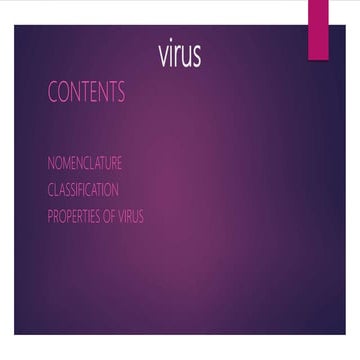 Virus nomenclature classification and properties