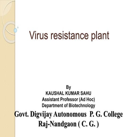 Virus resistance plant, production