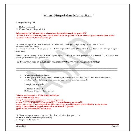 Virus simpel dan mematikan