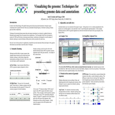 Visualizing the genome: Techniques for presenting genome data and annotations
