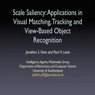 Scale Saliency: Applications in Vis...