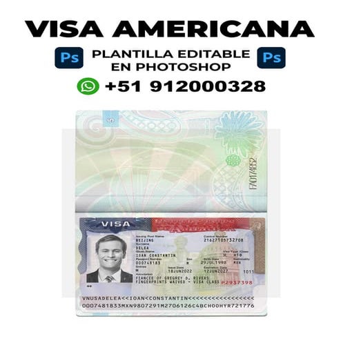 Visa Americana Plantilla editable en Photoshop | PDF