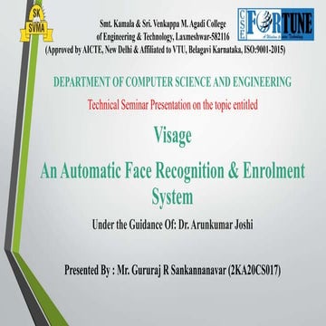 Visage- Smart facial based attendance system