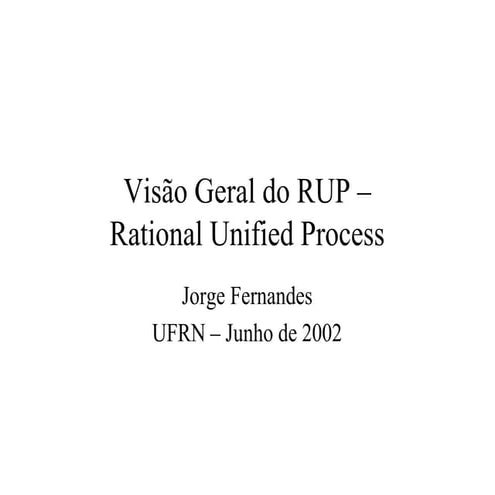 Rational Unified Process - RUP | PDF