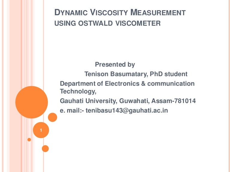 Viscosity measurement using ostwald