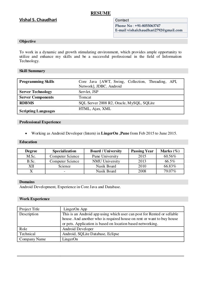 java swing resume