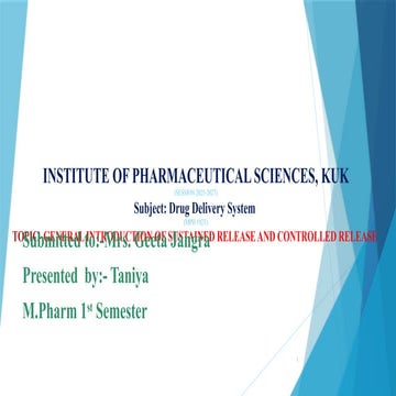 Sustained and controlled release drug delivery system | PPTX