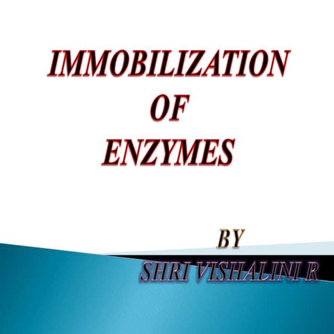 Immobilization of enzymes