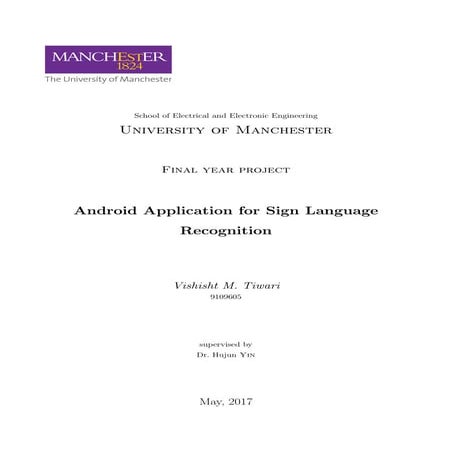 Android Application for American Sign Language Recognition | PDF