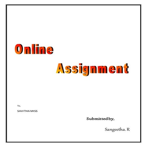 Online Assignment