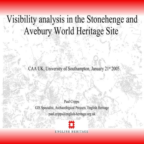 Visibility analysis in the Stonehenge and Avebury World Heritage Site