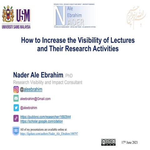 How to Increase the Visibility of Lectures and Their Research Activities