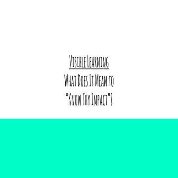 Visible learning   what's it all about