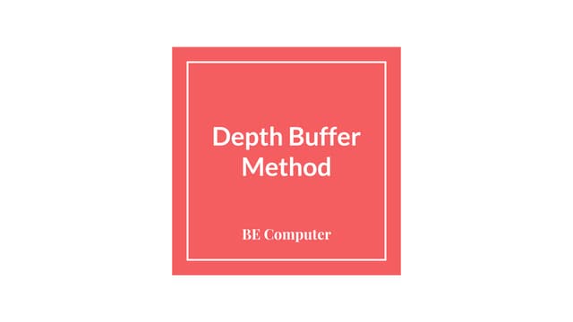 Visible surface detection | PPT