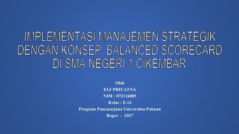 Visi Misi Sman1 Cikembar Dengan Konsep Balance Scorecard