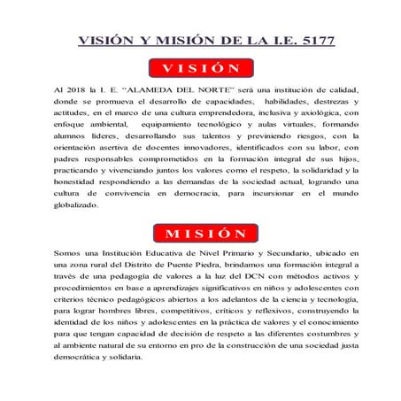 Visión, misión, otros