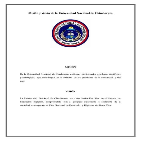 Visión y misión de la carrera