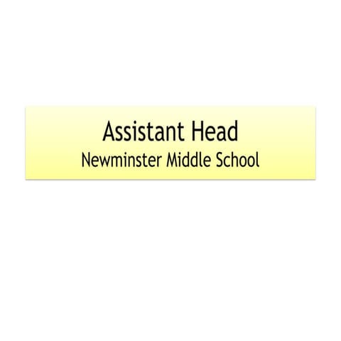 Assistant Headteacher