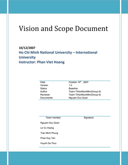 Vision And Scope Document