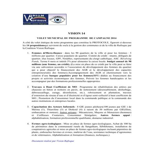 Vision 14 programme de la coalition vision rufisque 2014_final | DOCX