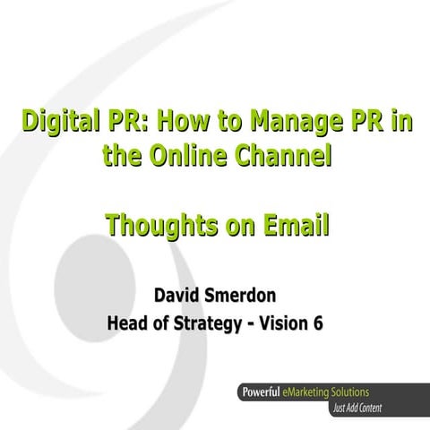 Vision 6 David Smerdon Pr & Email Final
