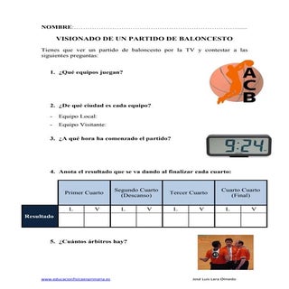 Visionado partido baloncesto