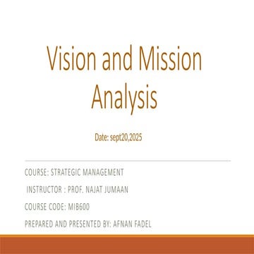 vision and mission presentation and discussion