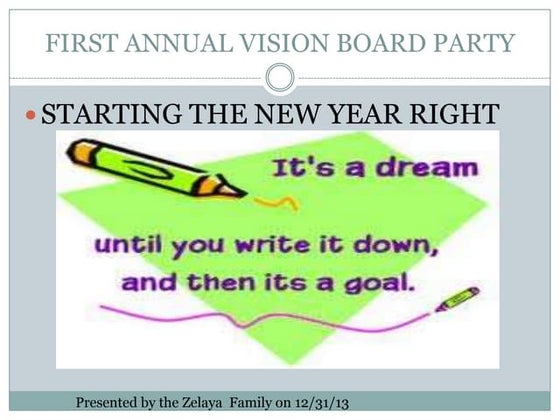 Zelaya Family Vision Board Party 2014