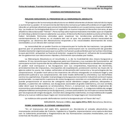 Visiones historiograficas del absolutismo