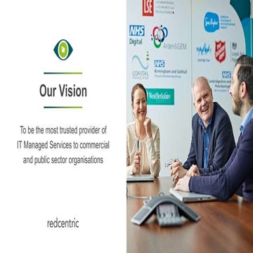Redcentric: Vision mission and values slides