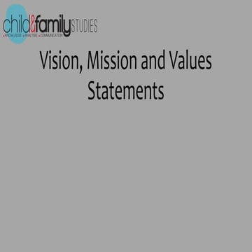 Vision, mission and values statements