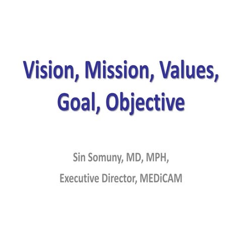 Vision, Mission, Goal, Objective