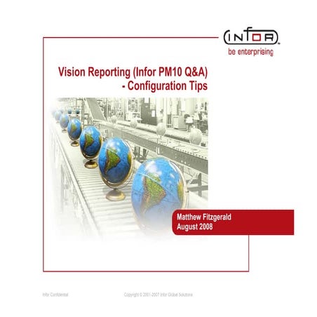 Vision Reporting - Configuration Tips
