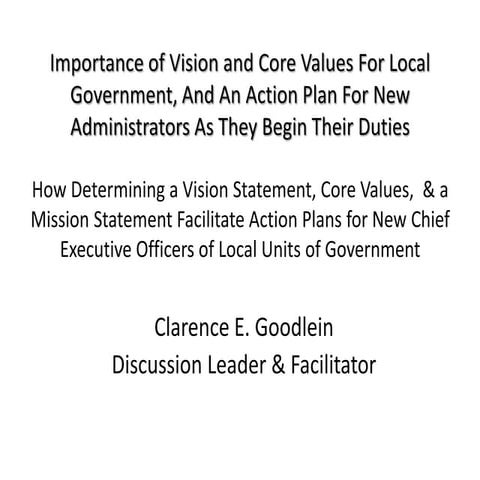 How a Vision Statement, Statement of Core Values, and A Mission ...