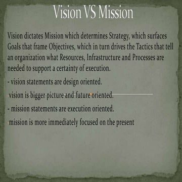Vision vs mission