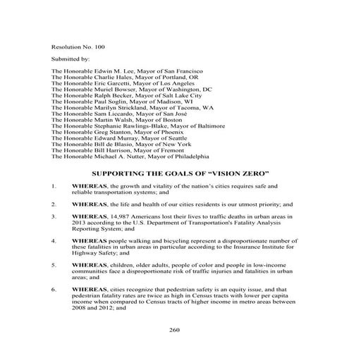 Vision Zero resolution