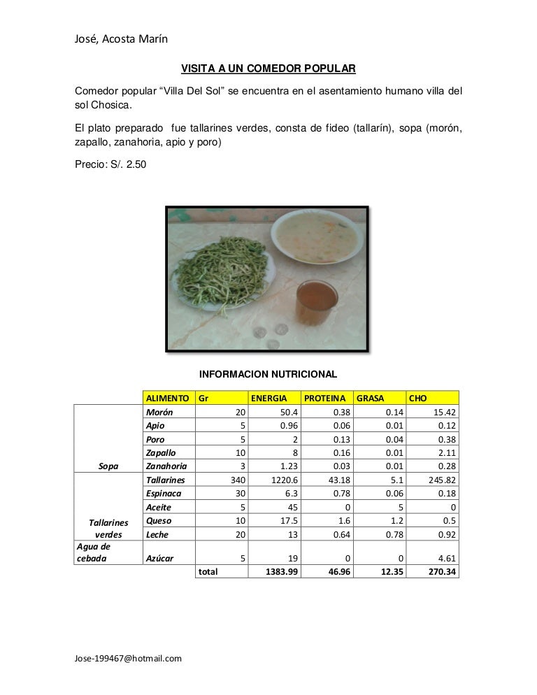 Visita a un comedor popular