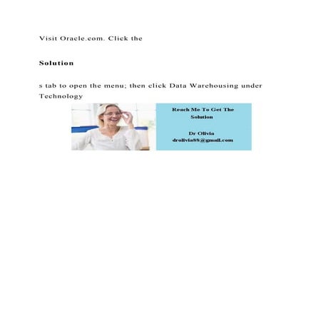 Visit Oracle.com. Click the Solutions tab to open the menu; then cli.docx