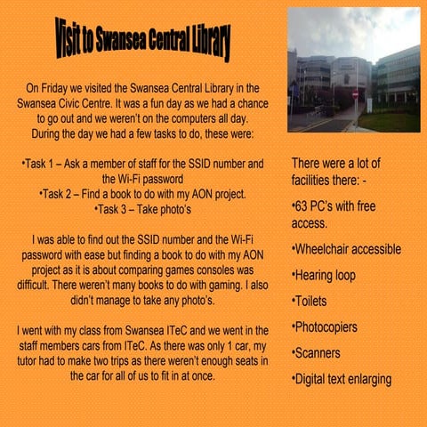 Visit to swansea central library