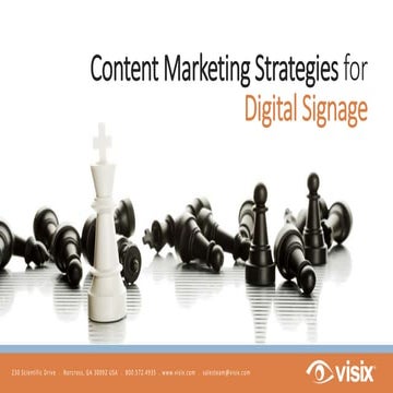 Visix content marketing strategies for digital signage