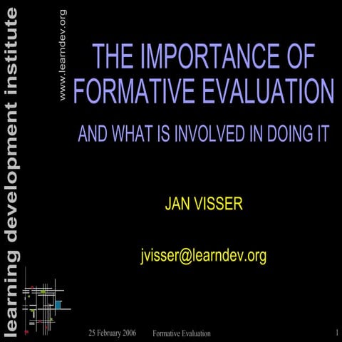 The Importance of Formative Evaluation