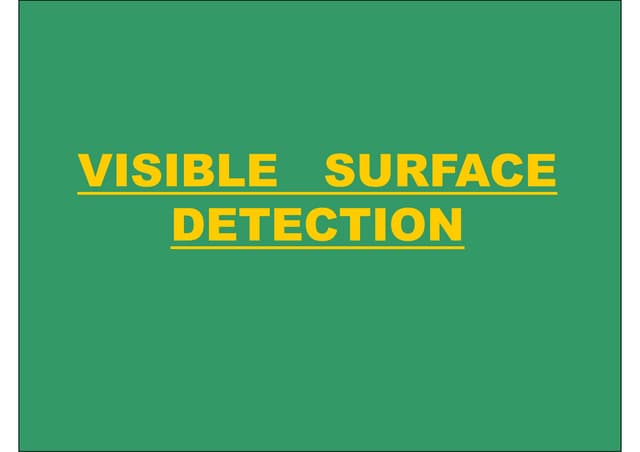 Visual surface detection computer graphics